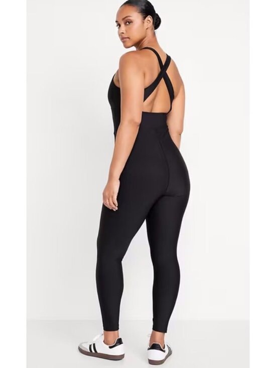 Old Navy Pants - Old Navy women's PowerSoft Sleeveless 7/8 Bodysuit size small black sleeveless